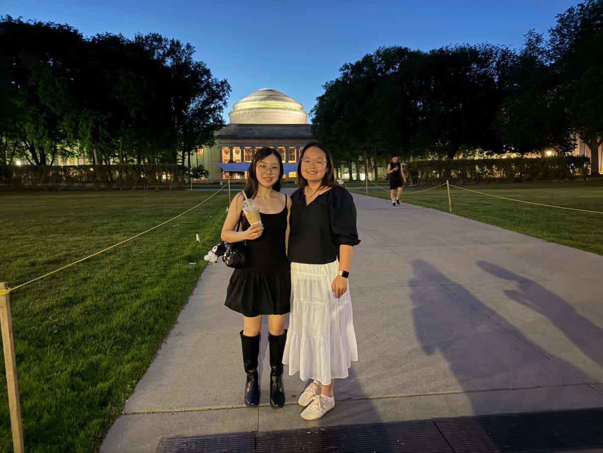 Giving a friend a tour of MIT campus